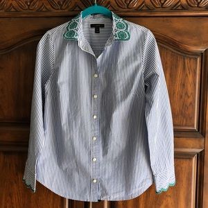 J. Crew Embroidered Stripe Shirt